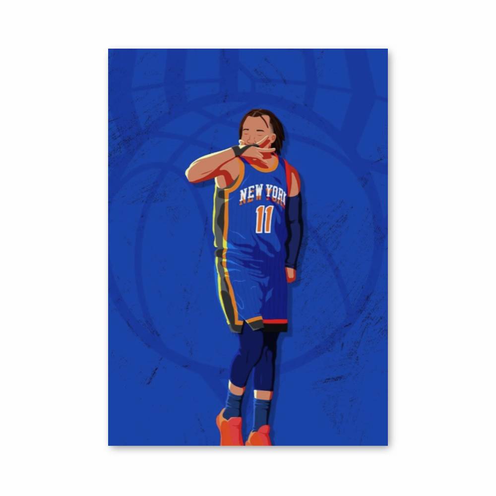 Poster Blue Knicks Player – affiche Basketball
