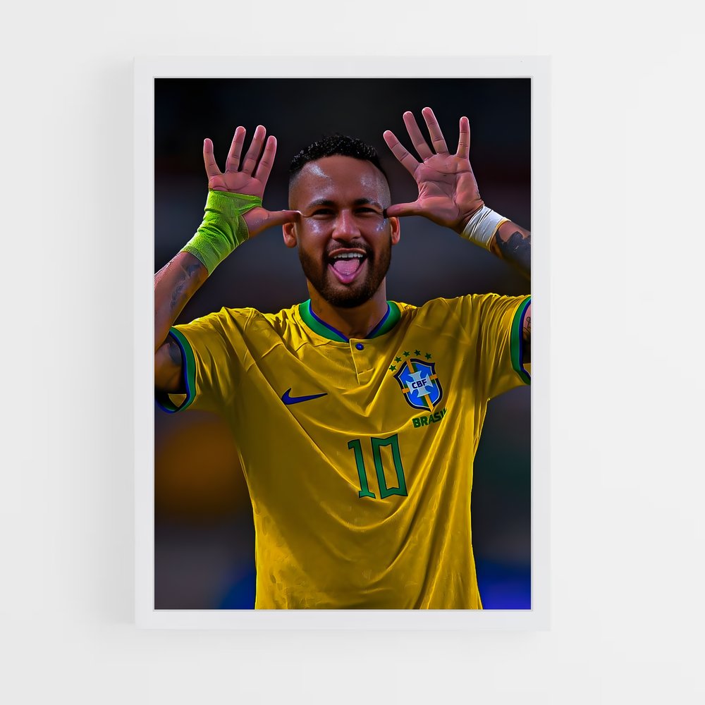 Poster Neymar Drôle – affiche Football (vue 3)