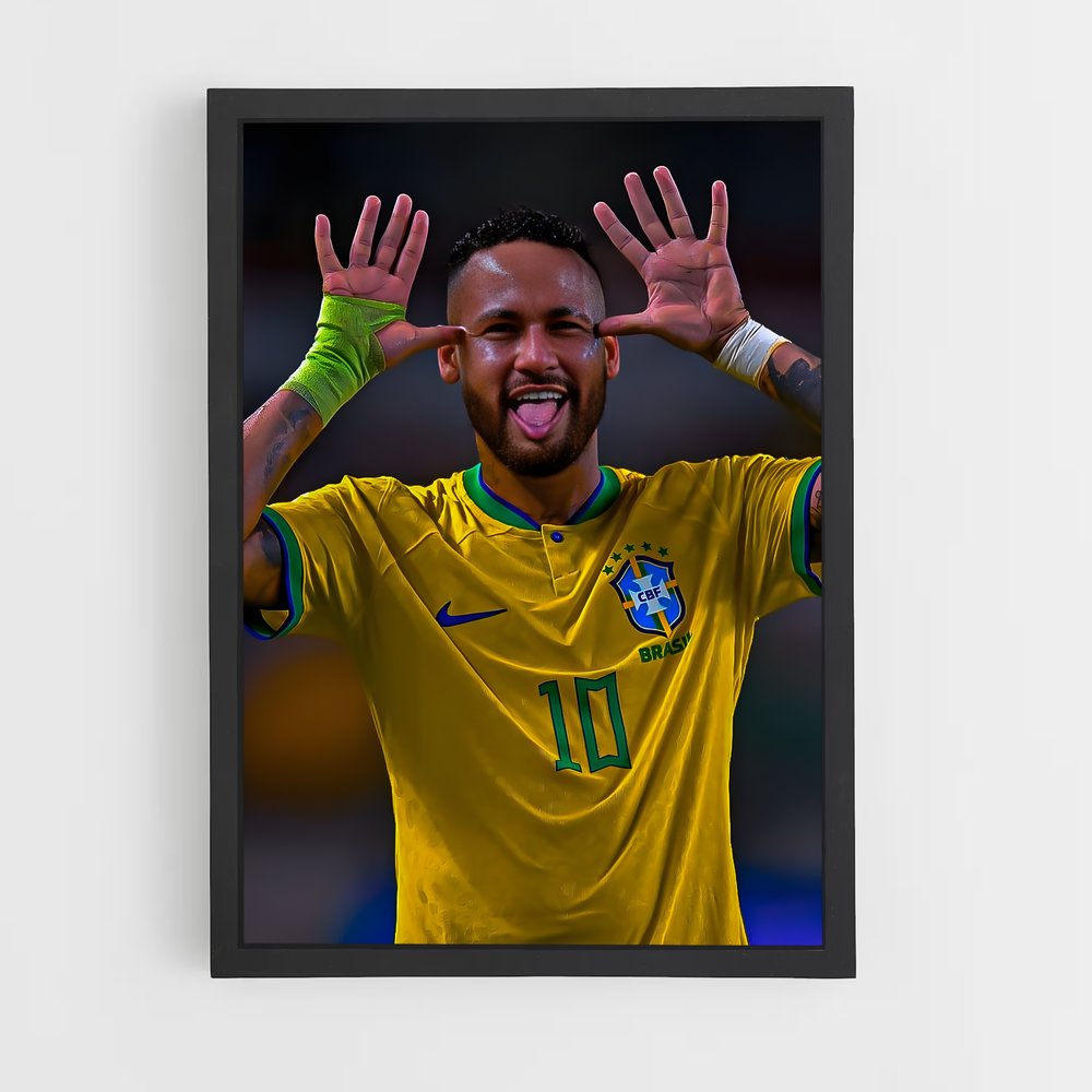 Poster Neymar Drôle – affiche Football (vue 2)