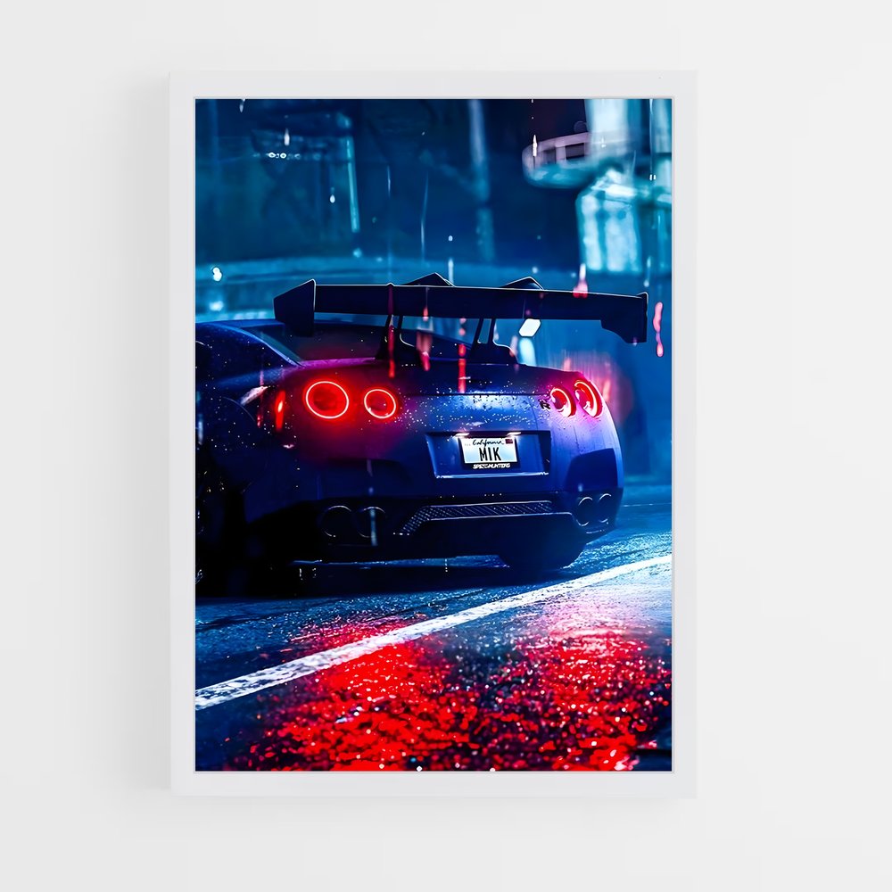 Poster Nissan GTR Néon (vue 3)