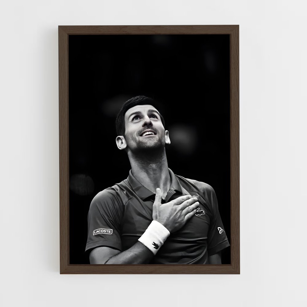 Poster Djokovic Noir et Blanc – affiche Tennis (vue 5)