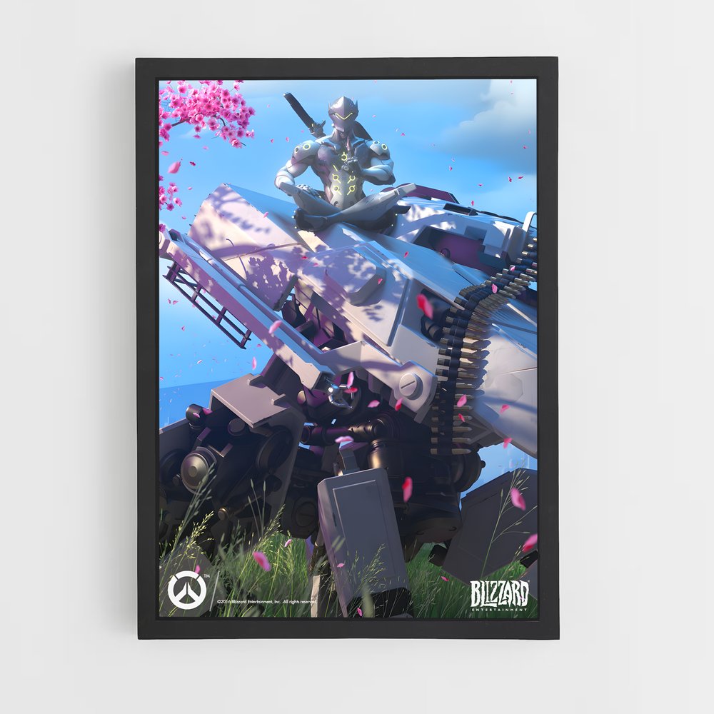 Poster Genji et Bastion Tranquillité – affiche Overwatch (vue 2)