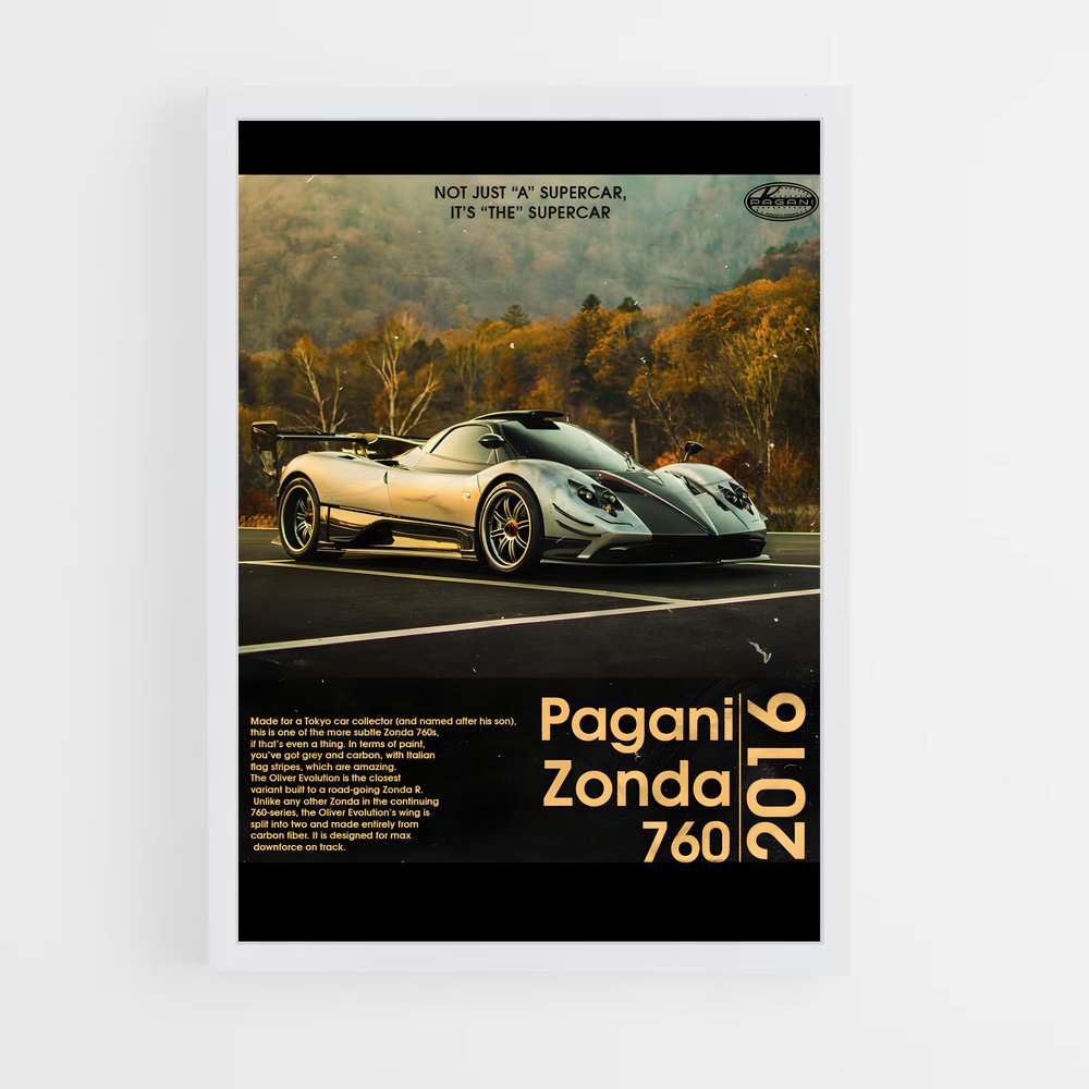 Poster Pagani Zonda Élégance (vue 3)
