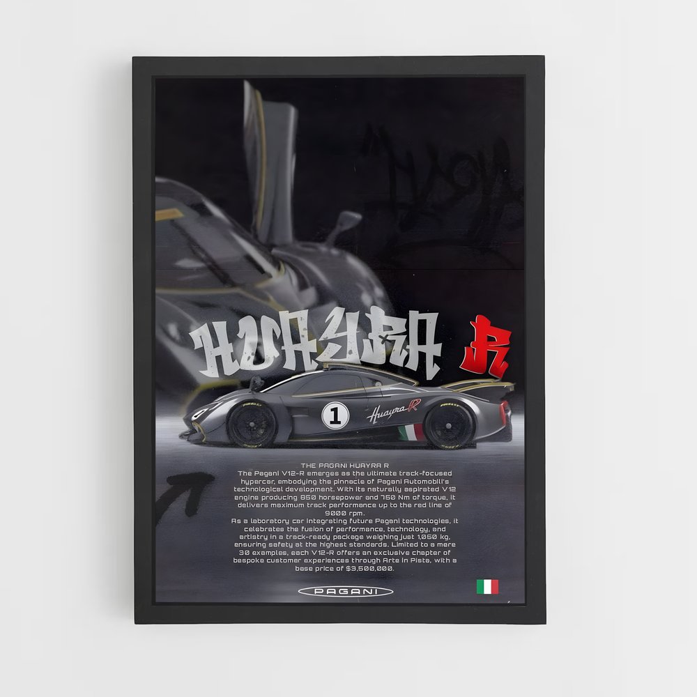 Poster Huayra Racing – affiche Pagani (vue 2)