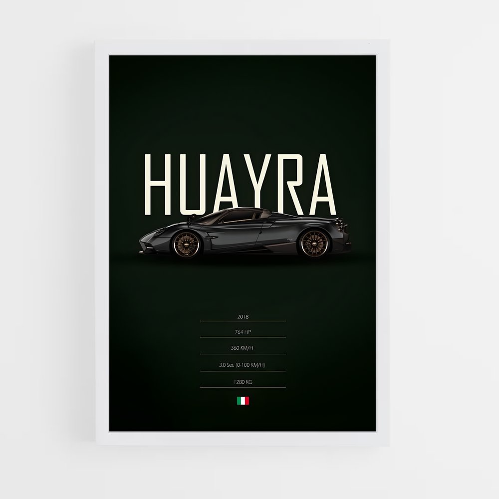 Poster Vitesse Huayra – affiche Pagani (vue 3)
