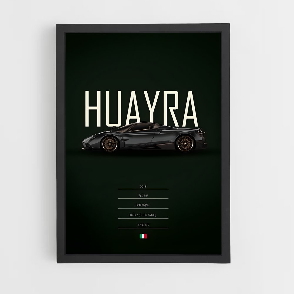 Poster Vitesse Huayra – affiche Pagani (vue 2)