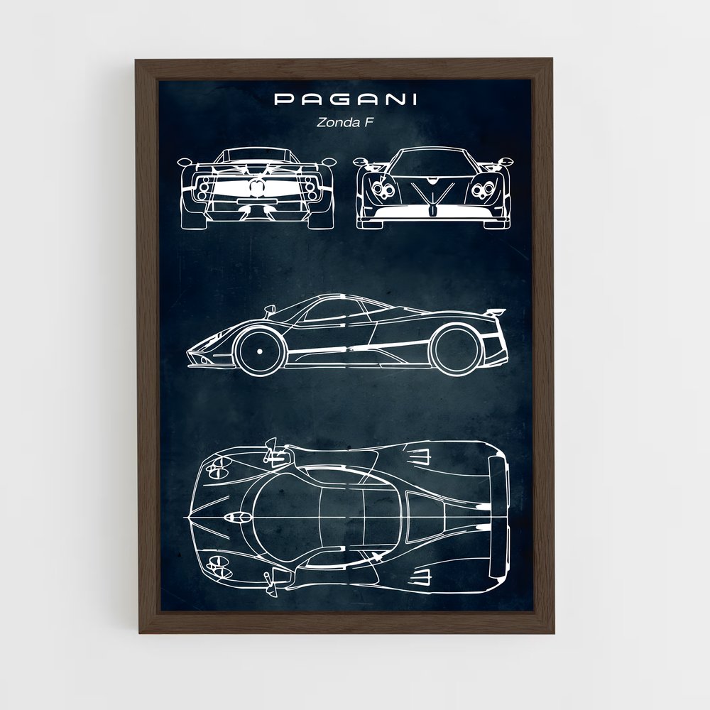 Poster Zonda Blueprint – affiche Pagani (vue 5)