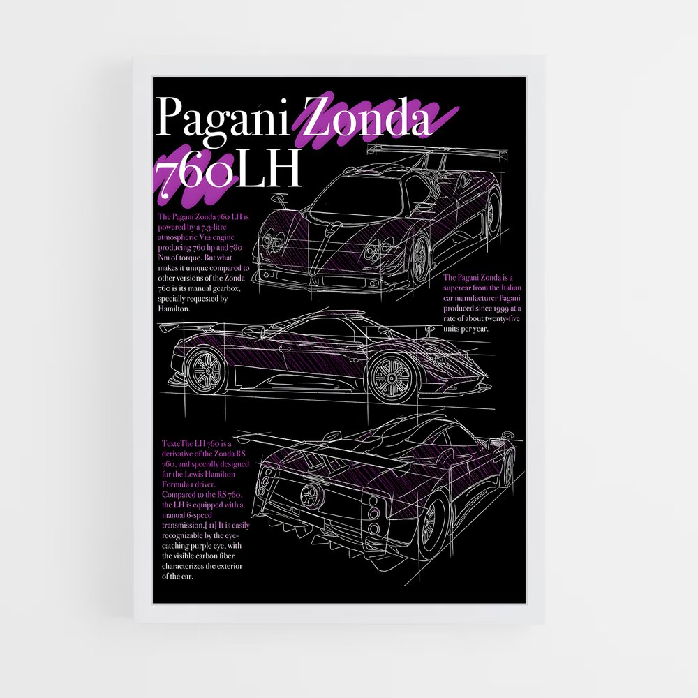 Poster Zonda Évolution – affiche Pagani (vue 3)