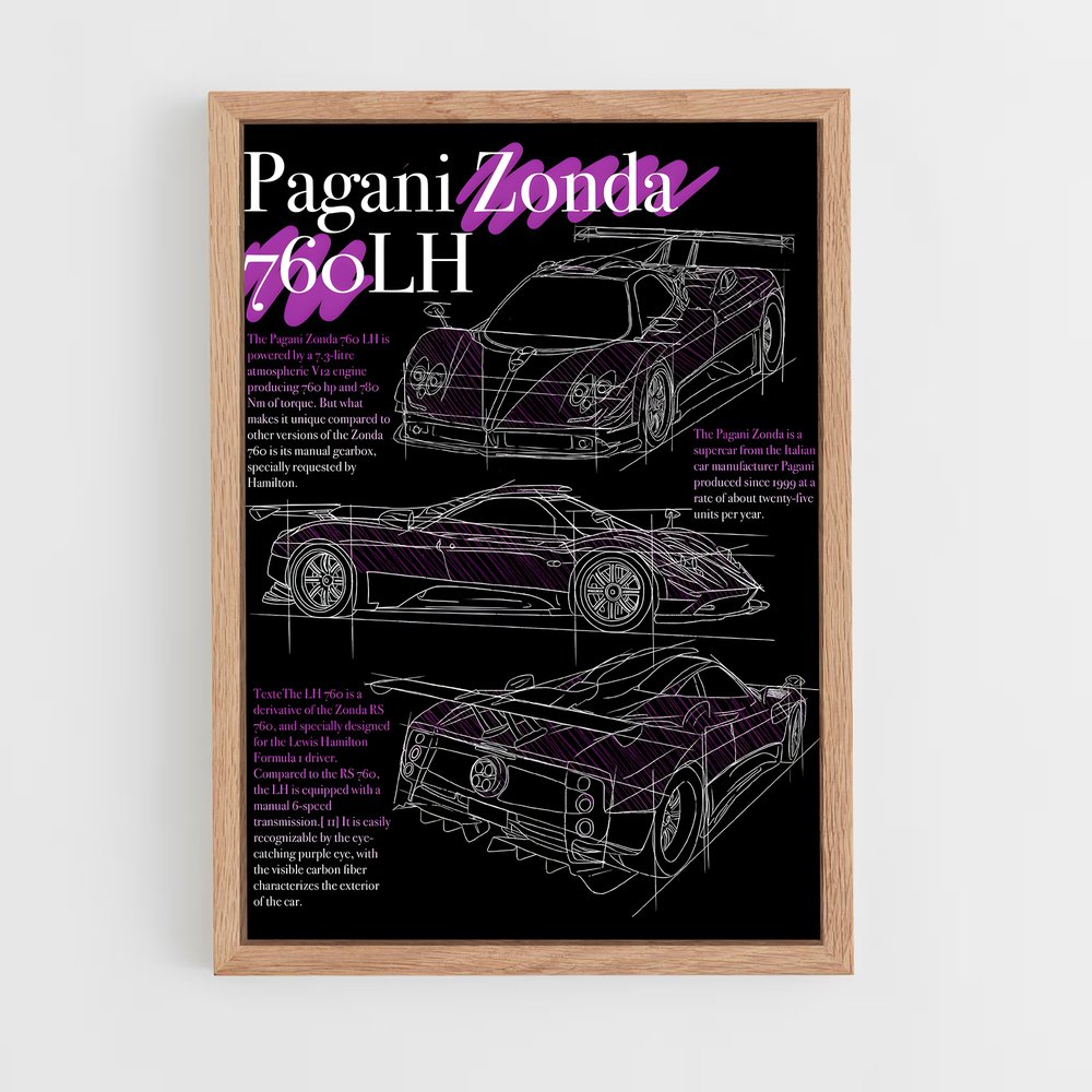 Poster Zonda Évolution – affiche Pagani (vue 4)