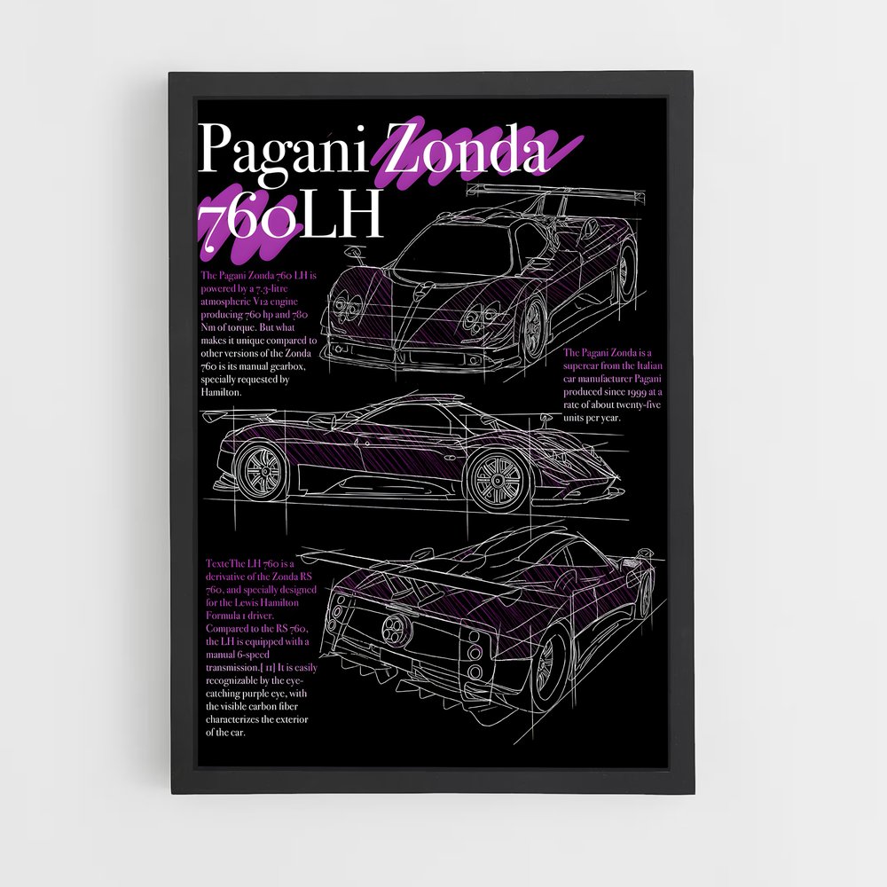 Poster Zonda Évolution – affiche Pagani (vue 2)