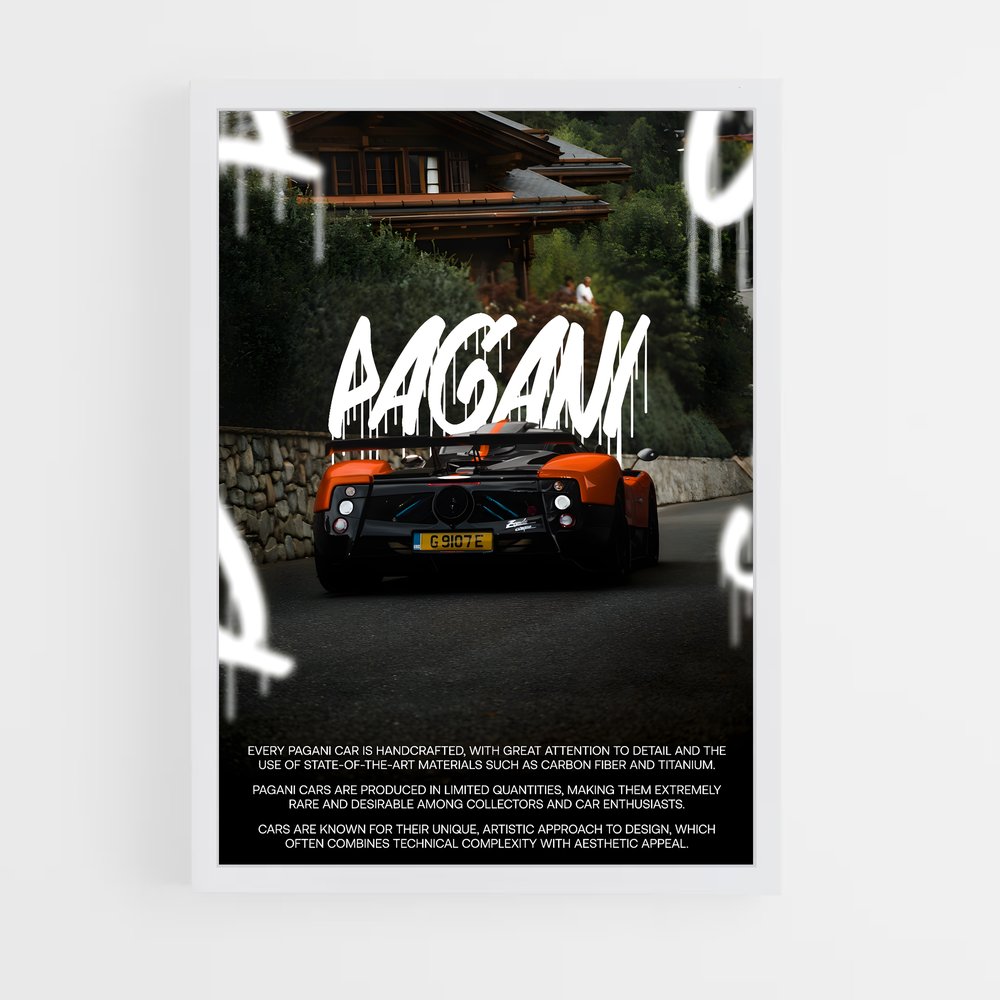 Poster Vitesse Élite – affiche Pagani (vue 3)