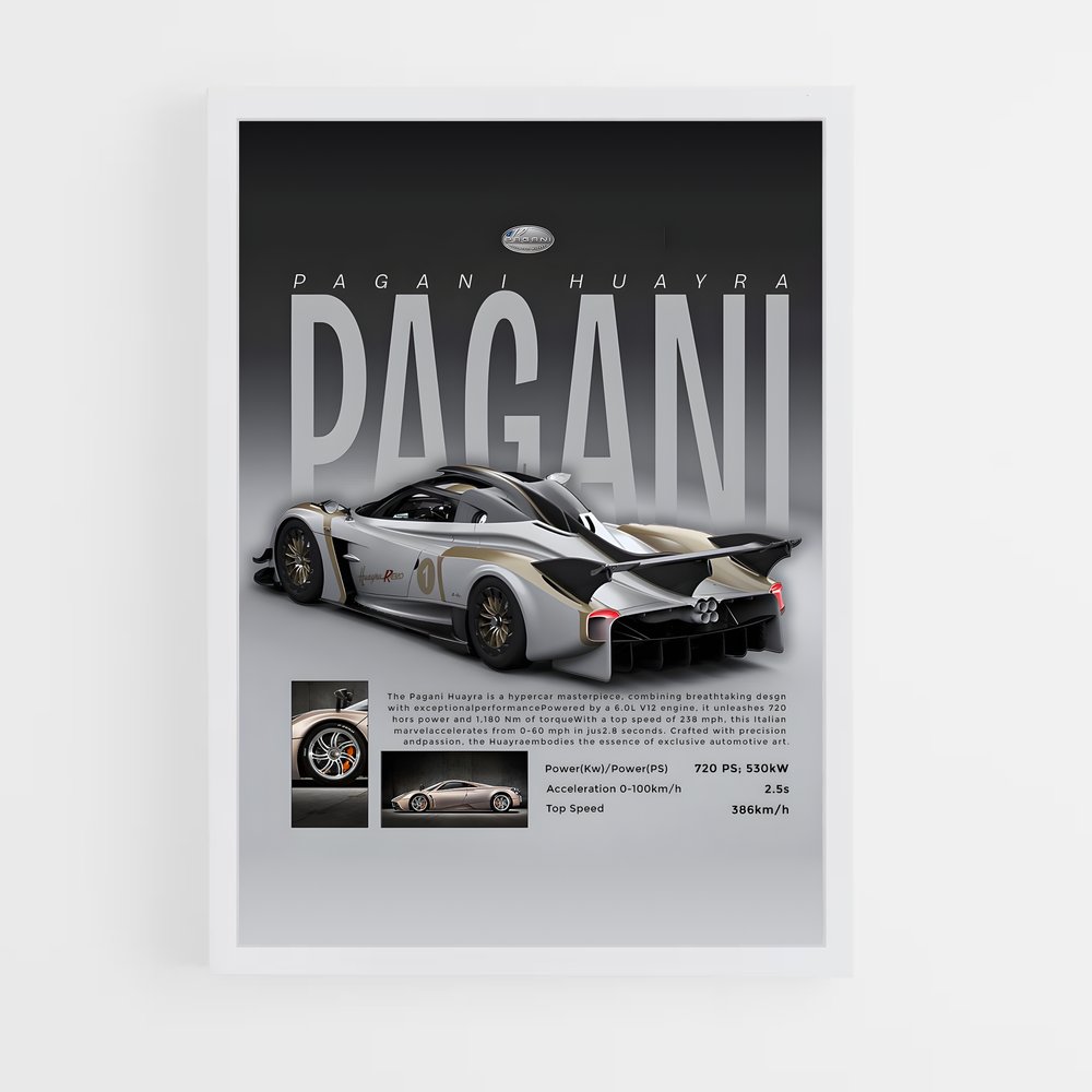Poster Pagani Huayra Racing (vue 3)