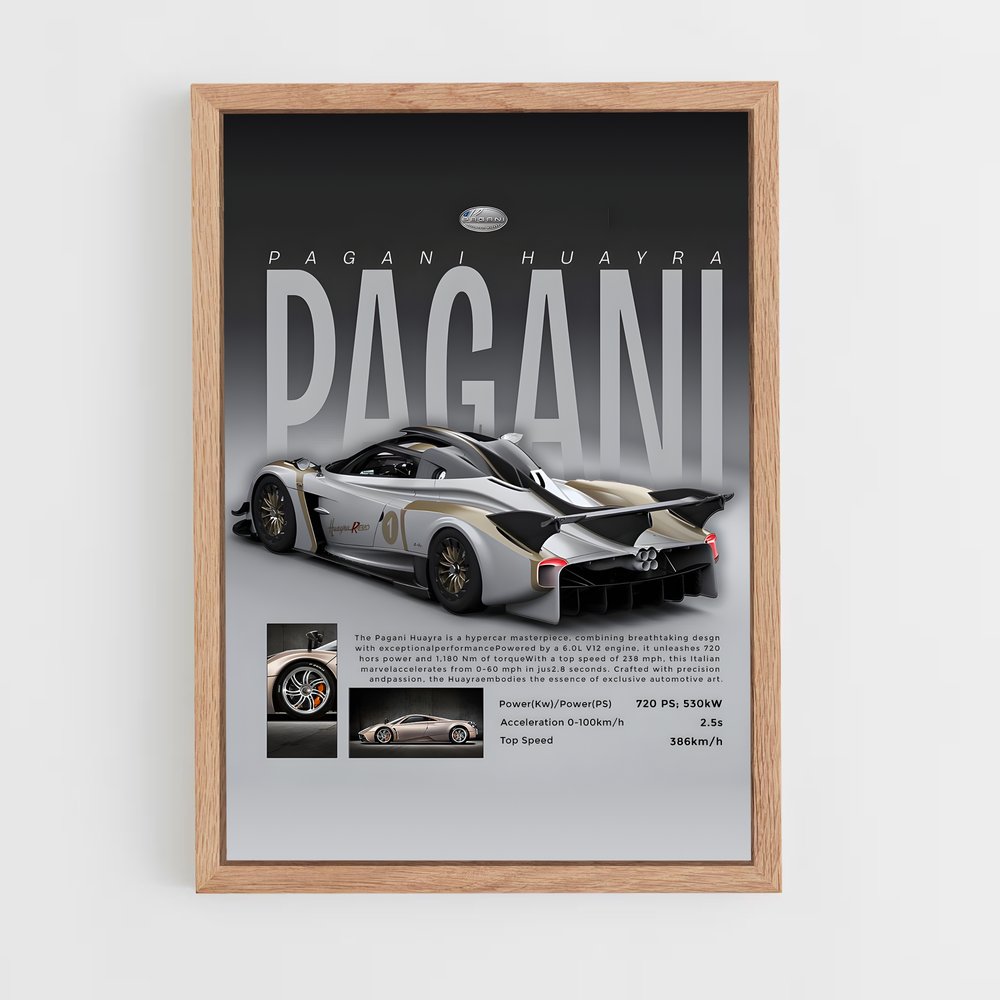Poster Pagani Huayra Racing (vue 4)