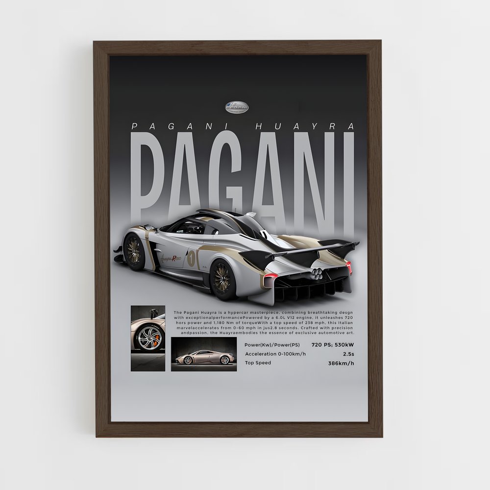 Poster Pagani Huayra Racing (vue 5)