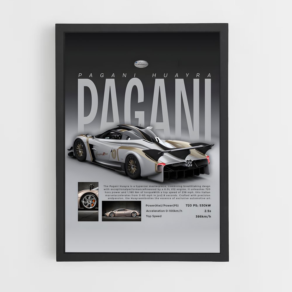 Poster Pagani Huayra Racing (vue 2)