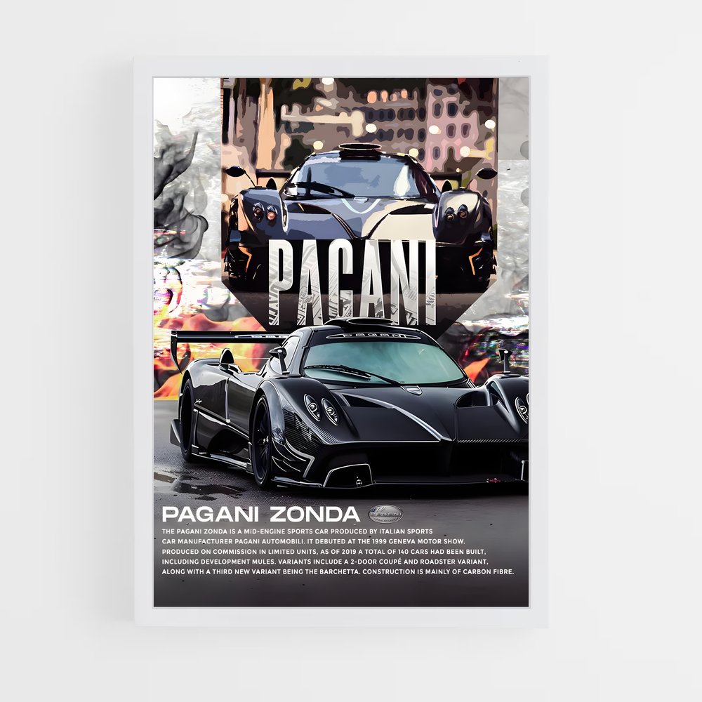 Poster Zonda Sportif – affiche Pagani (vue 3)