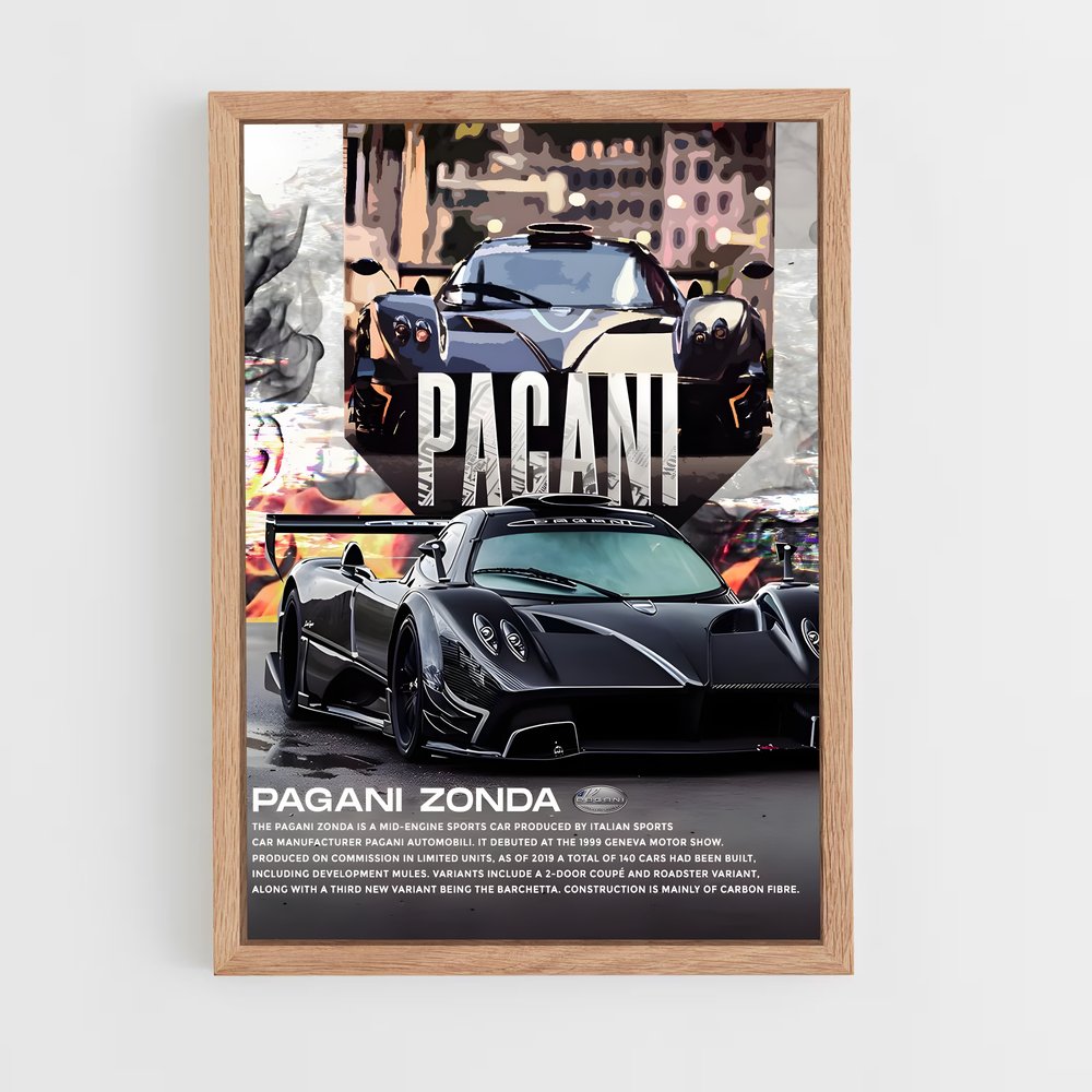 Poster Zonda Sportif – affiche Pagani (vue 4)