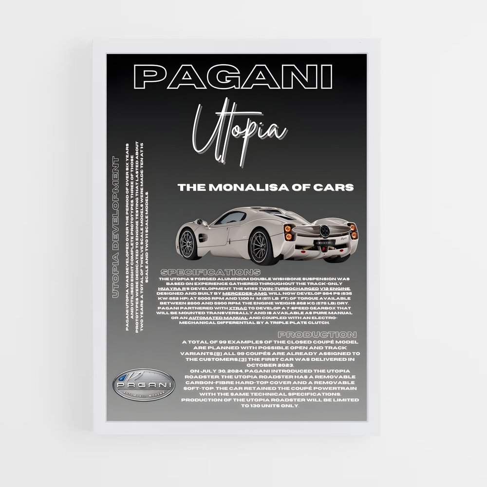 Poster Utopia de l'Automobile – affiche Pagani (vue 3)