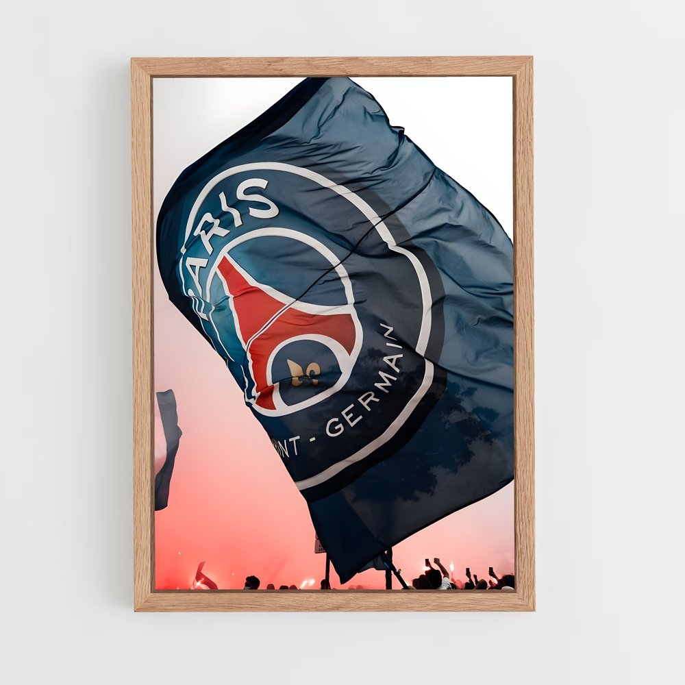 Poster PSG Drapeau – affiche Football (vue 4)