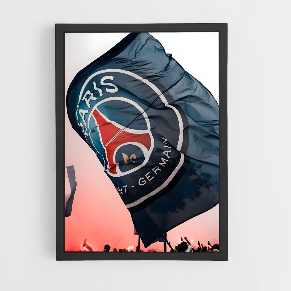 Poster PSG Drapeau – affiche Football (vue 2)