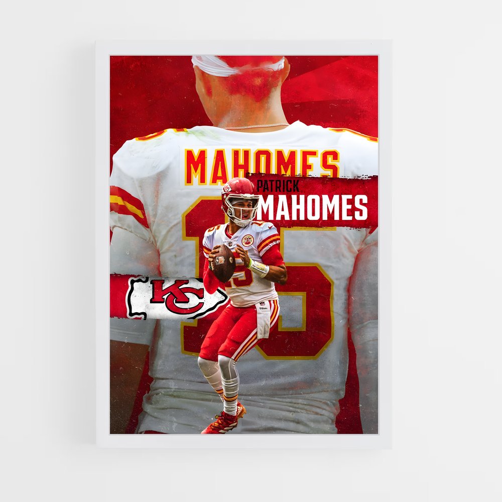 Poster Touchdown Rouge – affiche Football US (vue 3)