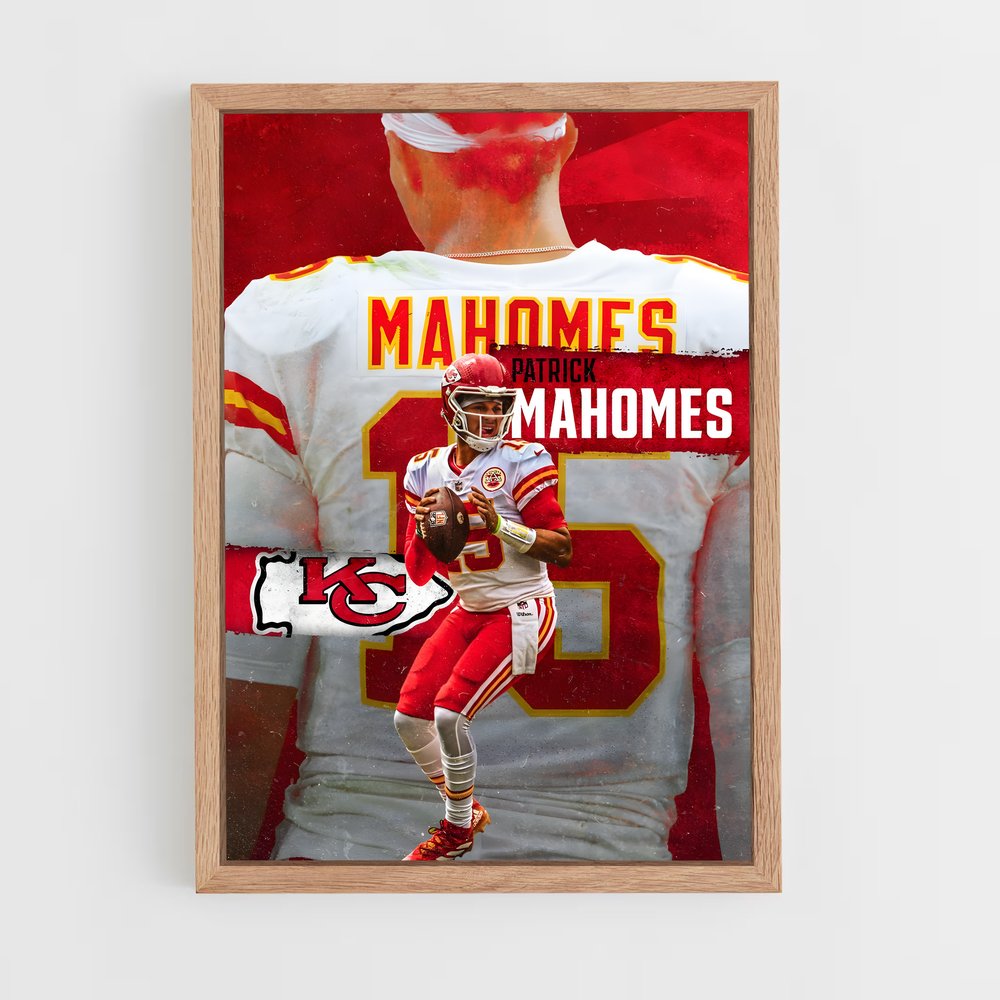 Poster Touchdown Rouge – affiche Football US (vue 4)