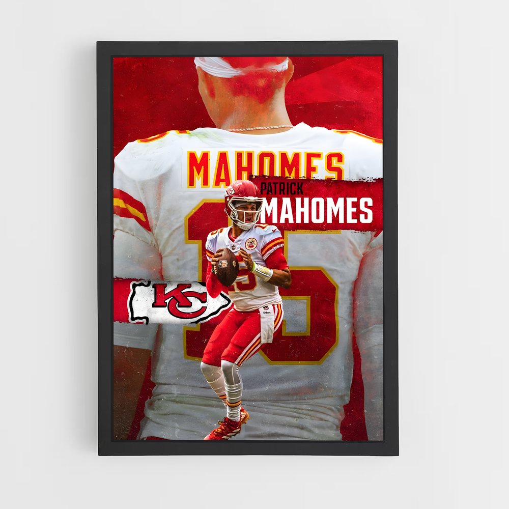 Poster Touchdown Rouge – affiche Football US (vue 2)