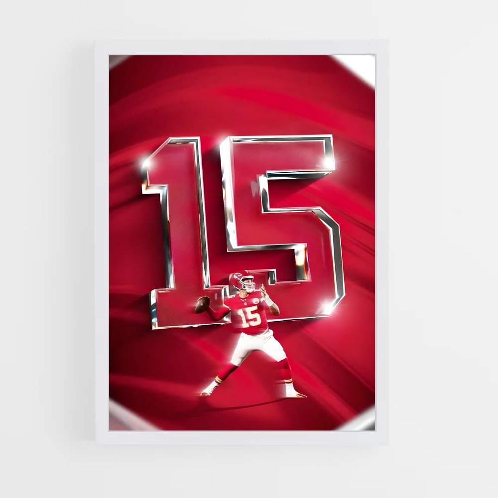 Poster Quarterback Rouge 15 – affiche Football US (vue 3)