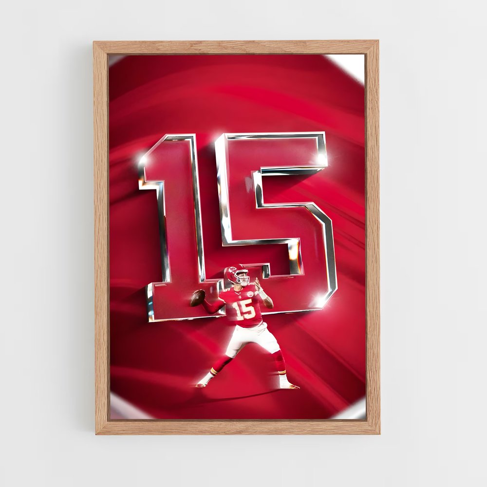 Poster Quarterback Rouge 15 – affiche Football US (vue 4)