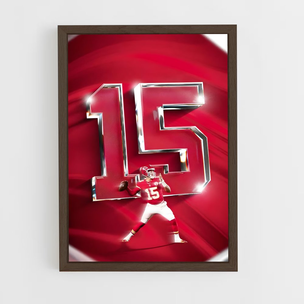 Poster Quarterback Rouge 15 – affiche Football US (vue 5)