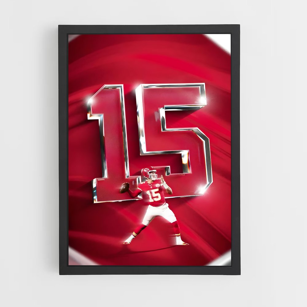 Poster Quarterback Rouge 15 – affiche Football US (vue 2)