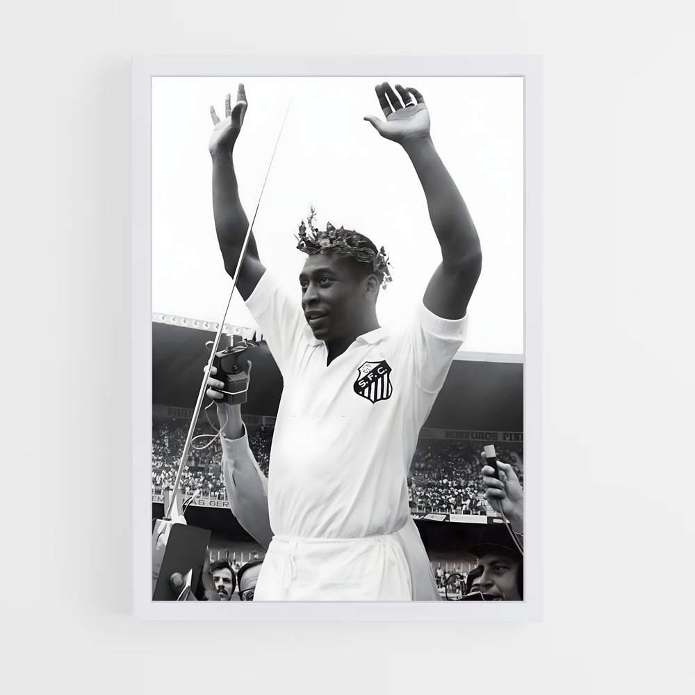 Poster Pelé Noir et Blanc – affiche Football (vue 3)