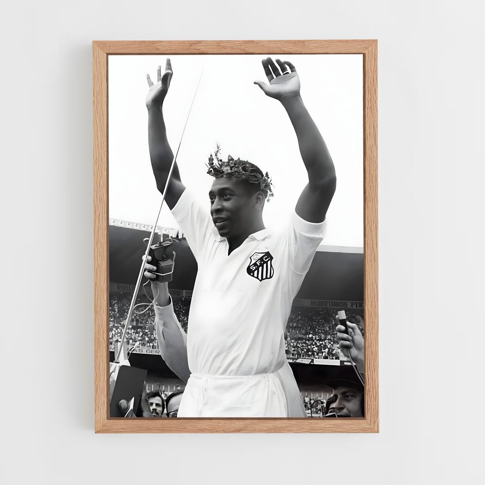 Poster Pelé Noir et Blanc – affiche Football (vue 4)