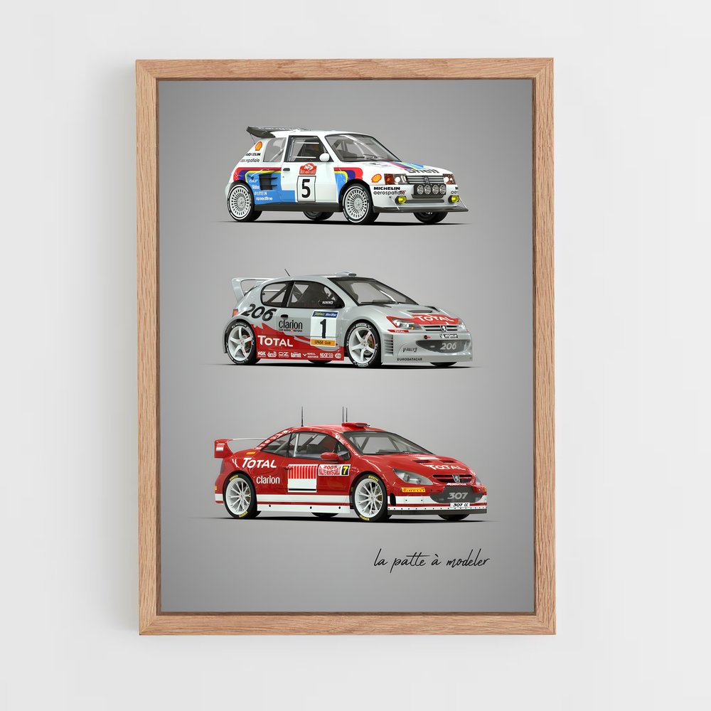 Poster Légendes du Rallye – affiche Peugeot (vue 4)