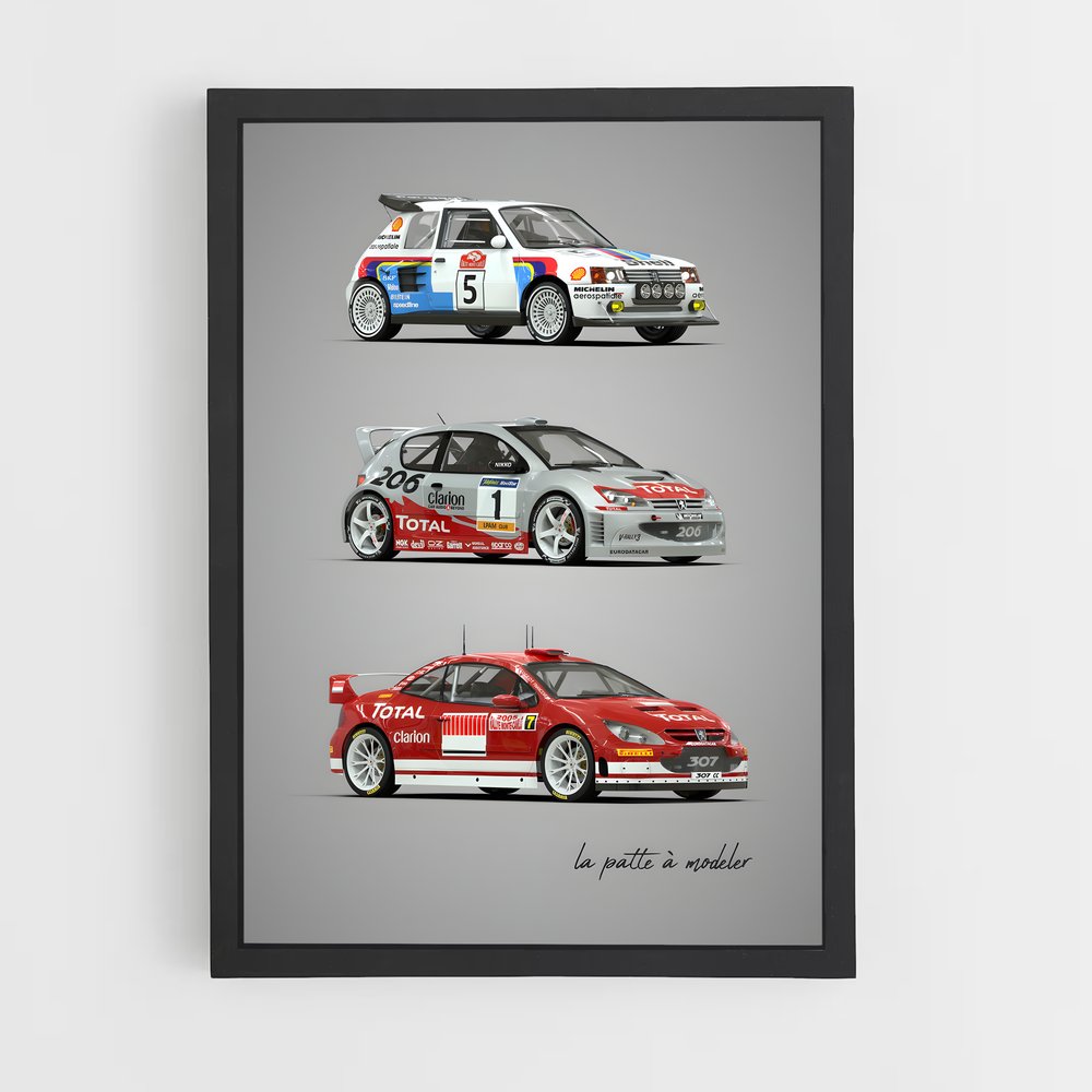 Poster Légendes du Rallye – affiche Peugeot (vue 2)