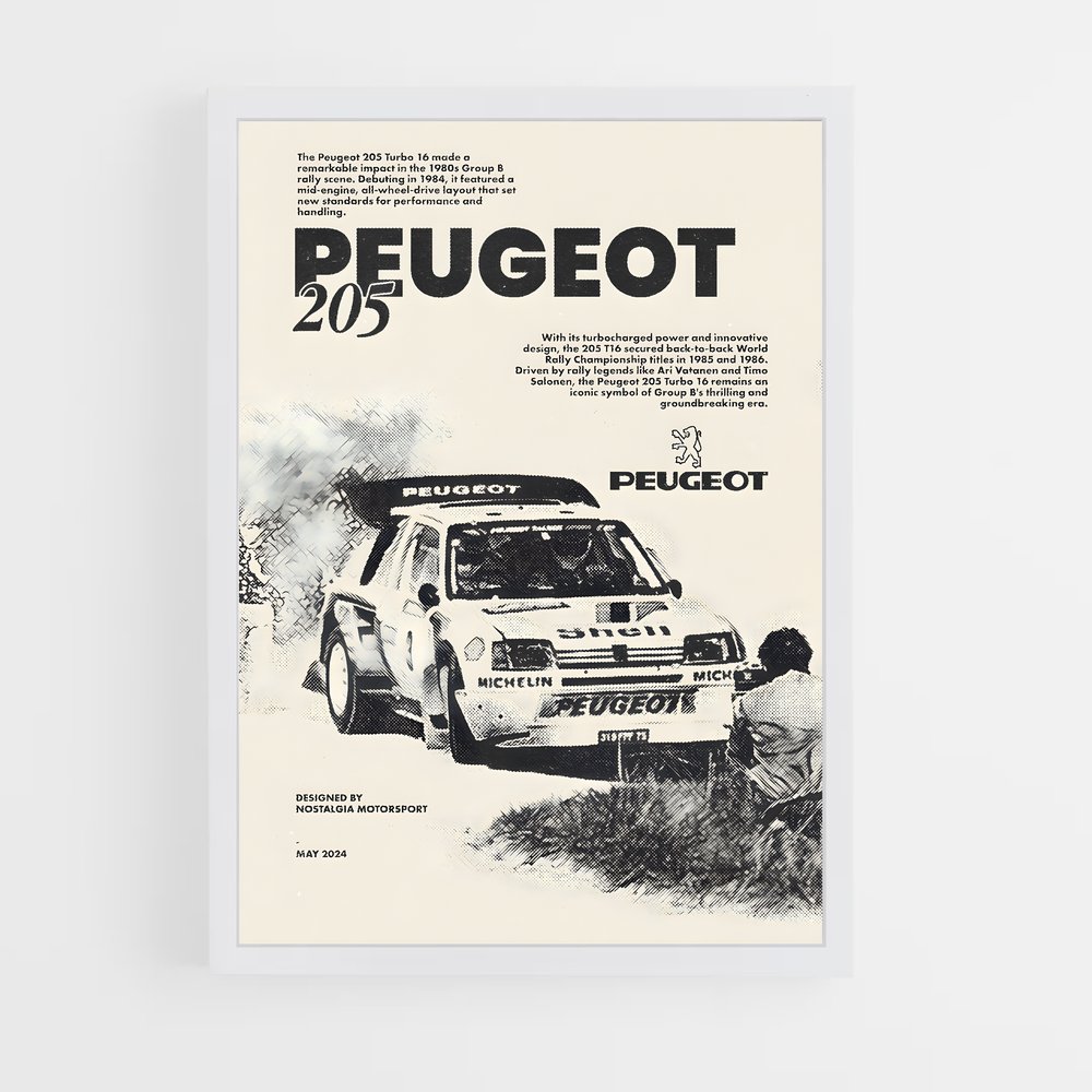 Poster Peugeot 205 Rallye (vue 3)