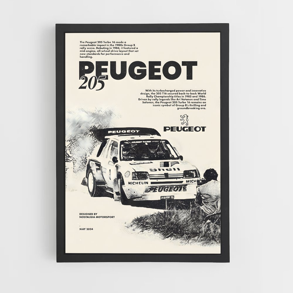 Poster Peugeot 205 Rallye (vue 2)