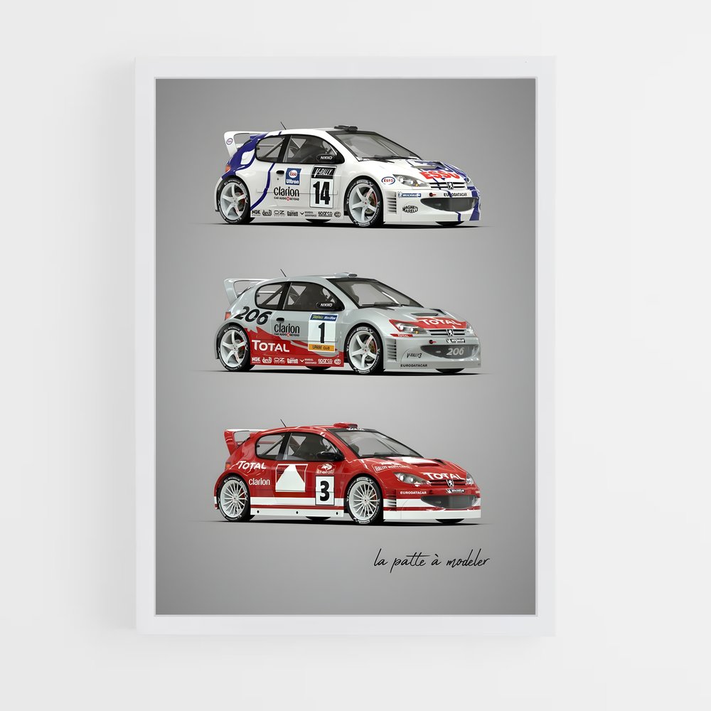 Poster Triple Peugeot Racing (vue 3)