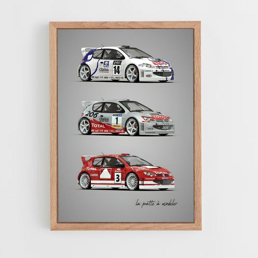 Poster Triple Peugeot Racing (vue 4)
