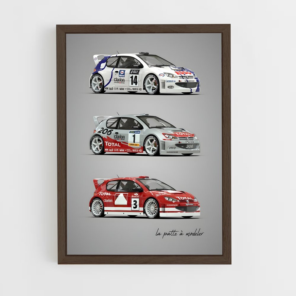 Poster Triple Peugeot Racing (vue 5)