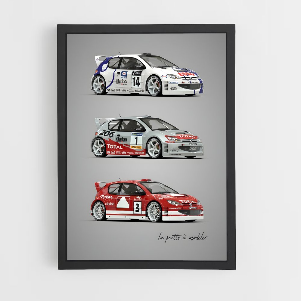 Poster Triple Peugeot Racing (vue 2)