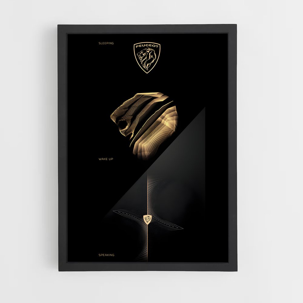 Poster Éveil du Lion – affiche Peugeot (vue 2)