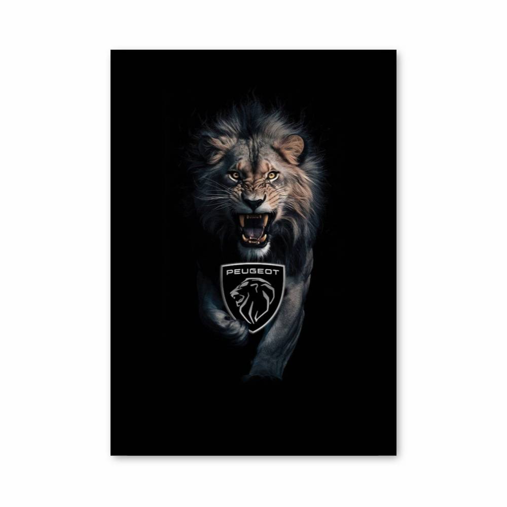 Poster Lion Rugissant – affiche Peugeot
