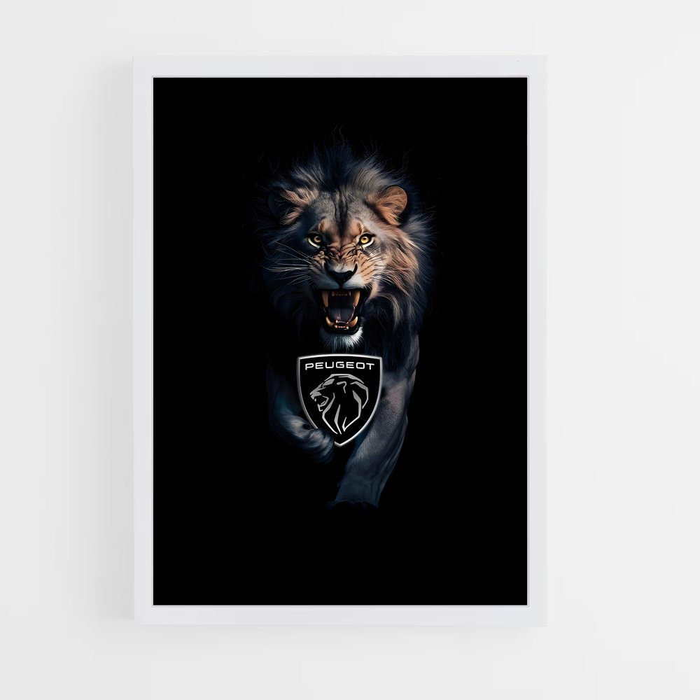 Poster Lion Rugissant – affiche Peugeot (vue 3)