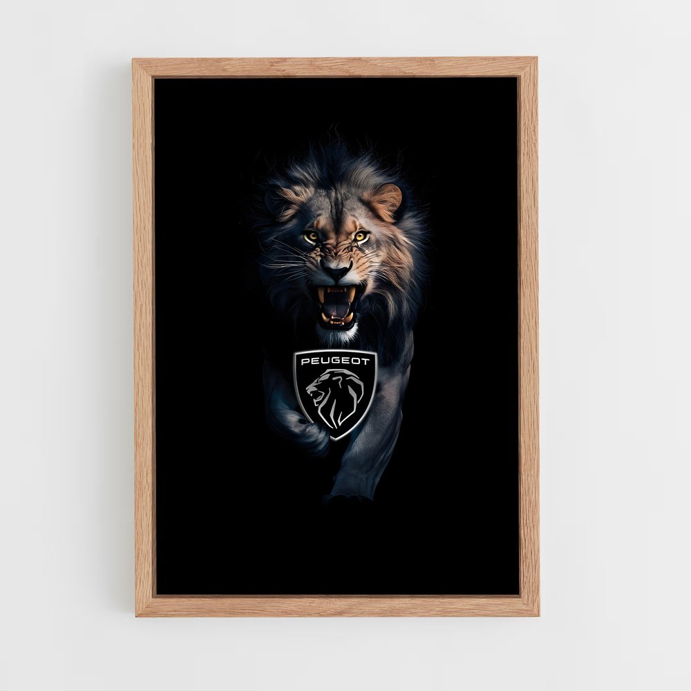 Poster Lion Rugissant – affiche Peugeot (vue 4)