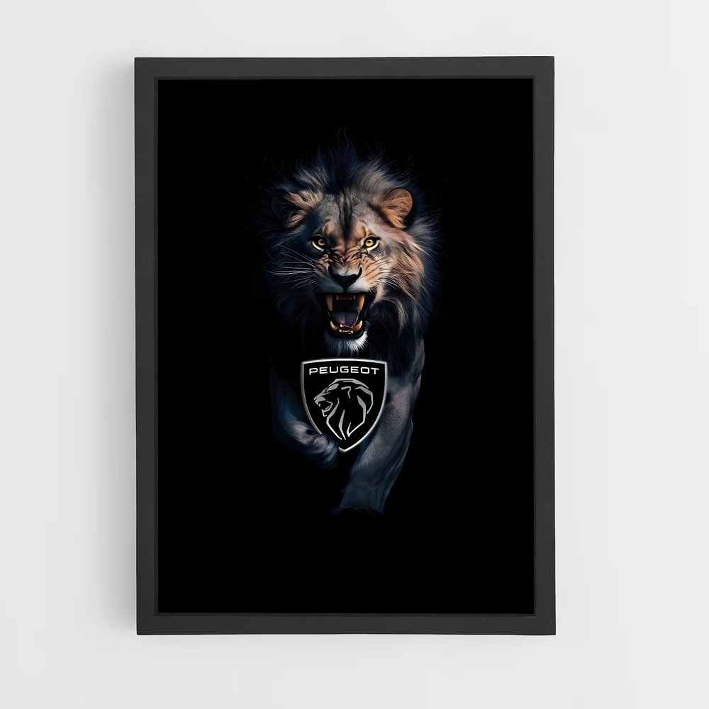 Poster Lion Rugissant – affiche Peugeot (vue 2)