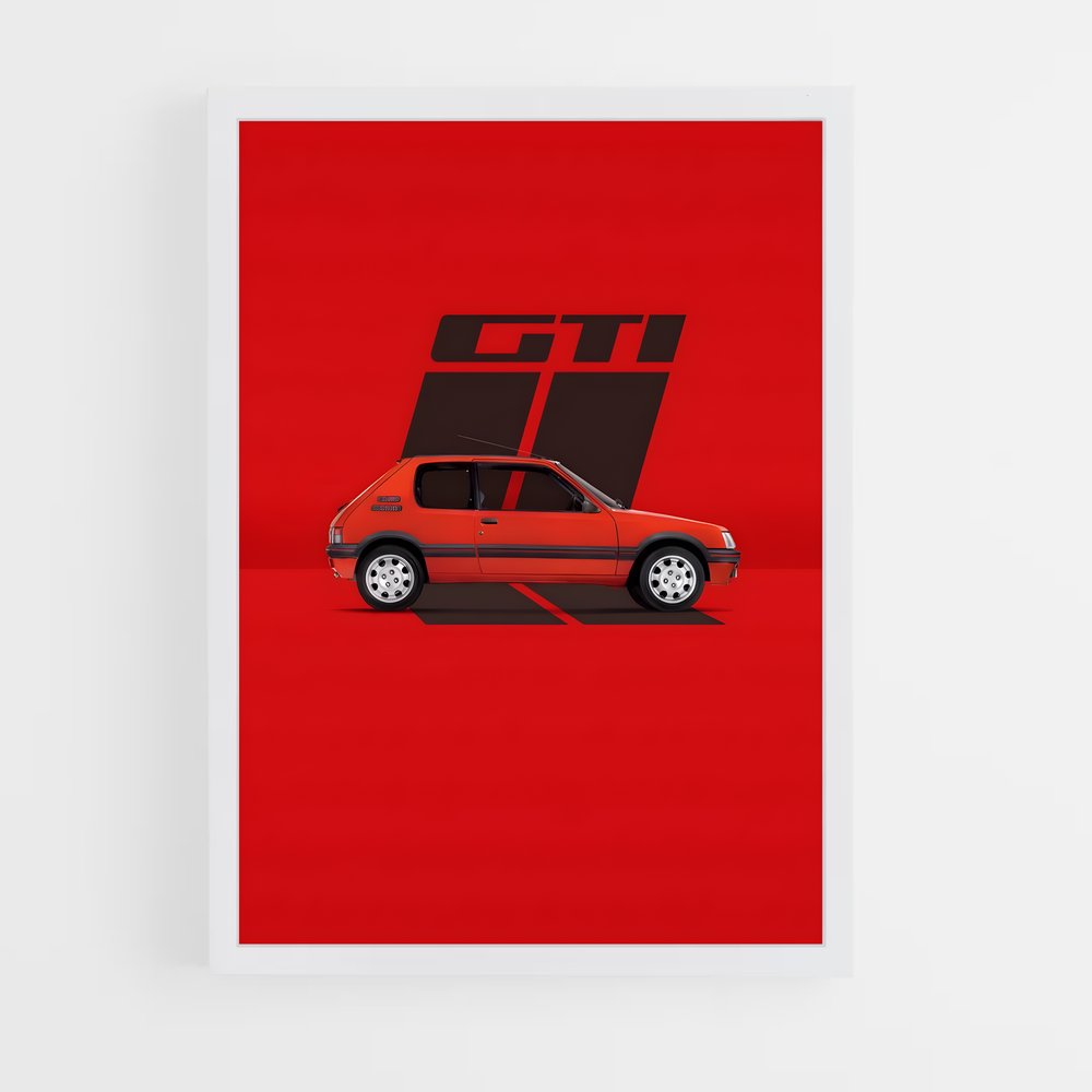 Poster Peugeot GTI Rouge (vue 3)