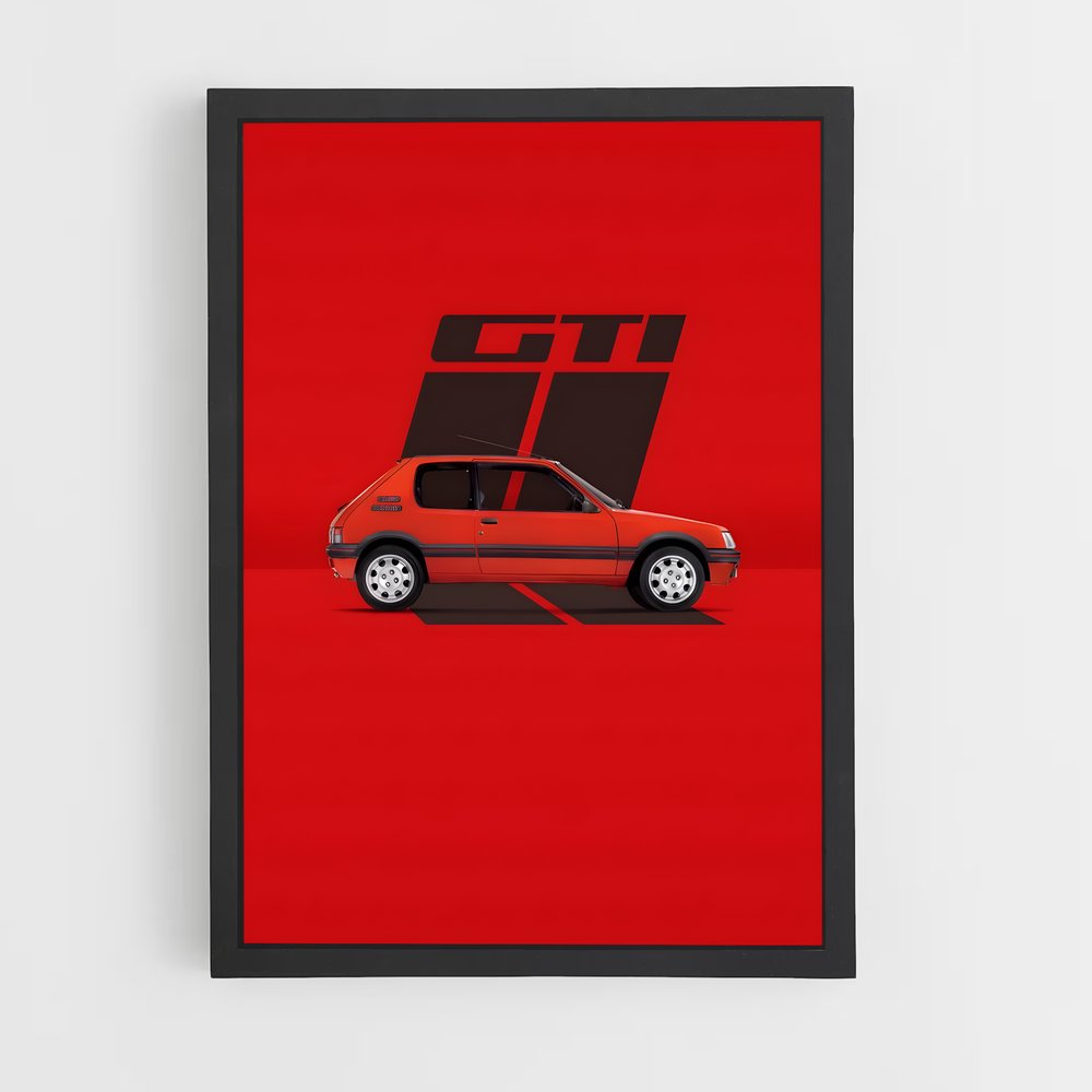 Poster Peugeot GTI Rouge (vue 2)