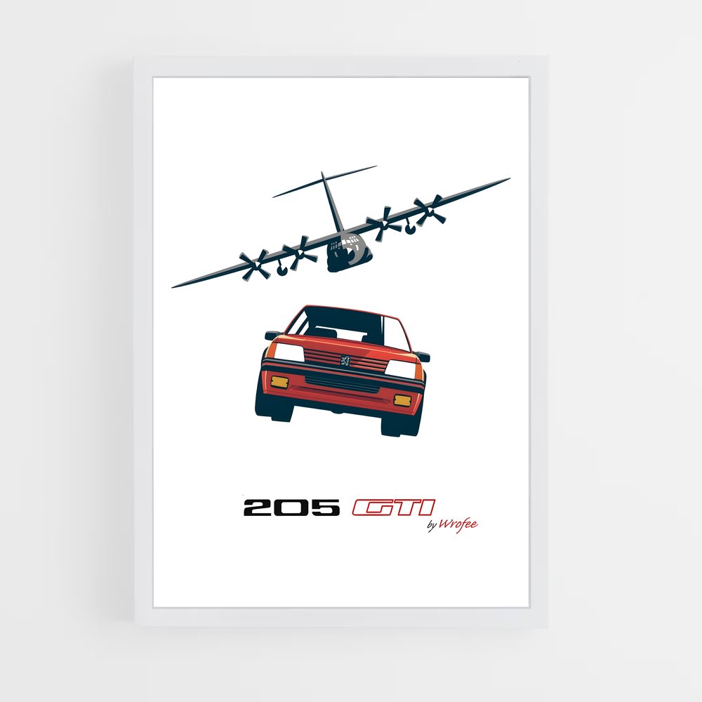 Poster Aventure 205 GTI – affiche Peugeot (vue 3)