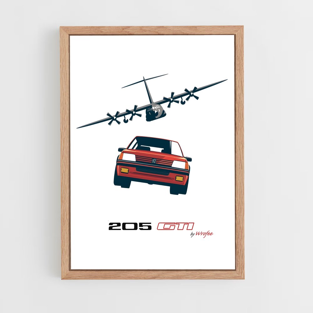 Poster Aventure 205 GTI – affiche Peugeot (vue 4)